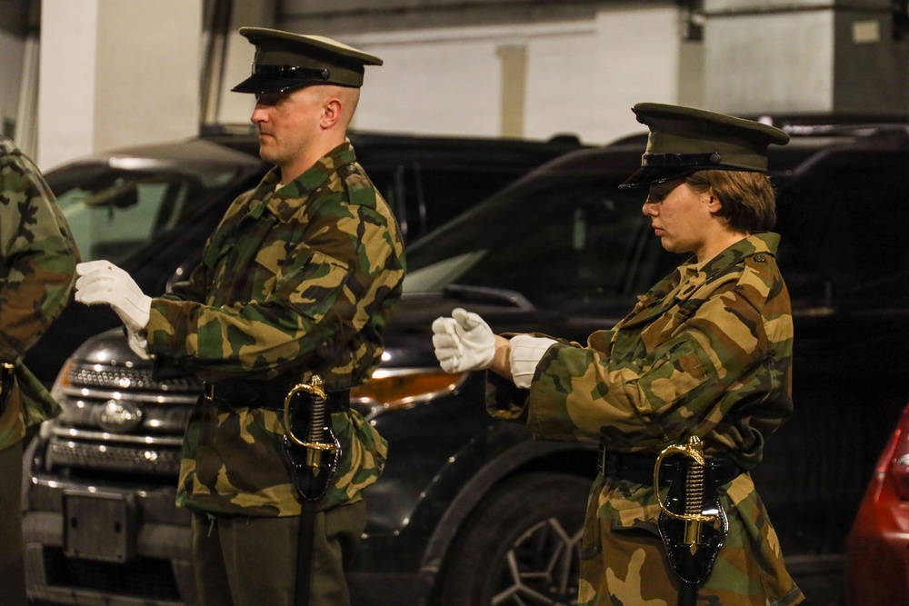 MBW Marines Begin Sword Ceremonial Drill School