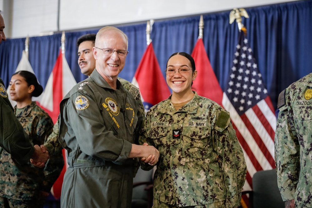 Chief of Naval Operations Adm. Caudle holds All Hands Call onboard Naval Air Station Pensacola