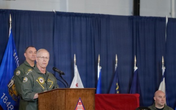 Chief of Naval Operations Adm. Caudle holds All Hands Call onboard Naval Air Station Pensacola