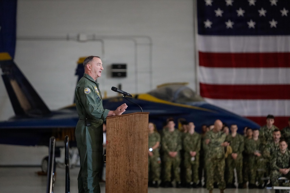 Chief of Naval Operations Adm. Caudle holds All Hands Call onboard Naval Air Station Pensacola