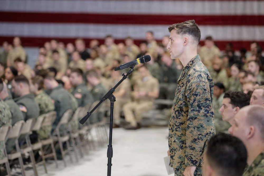 Chief of Naval Operations Adm. Caudle holds All Hands Call onboard Naval Air Station Pensacola