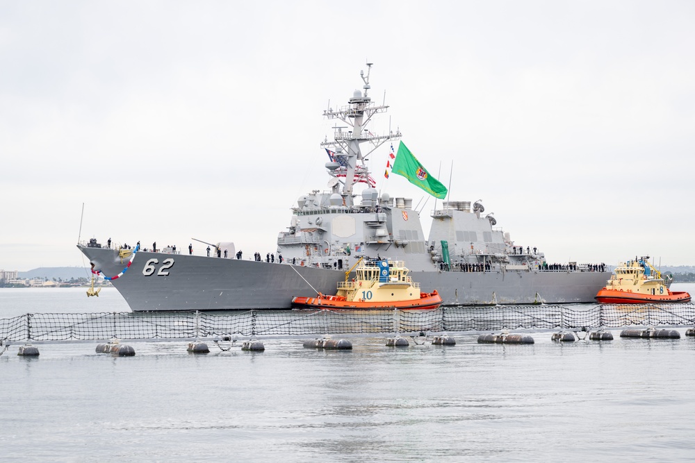 USS Fitzgerald Returns to Naval Base San Diego