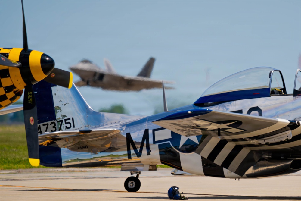 F-22 Raptor Aerial Demonstration Team performs at the Airpower Over Hampton Roads Airshow 2025