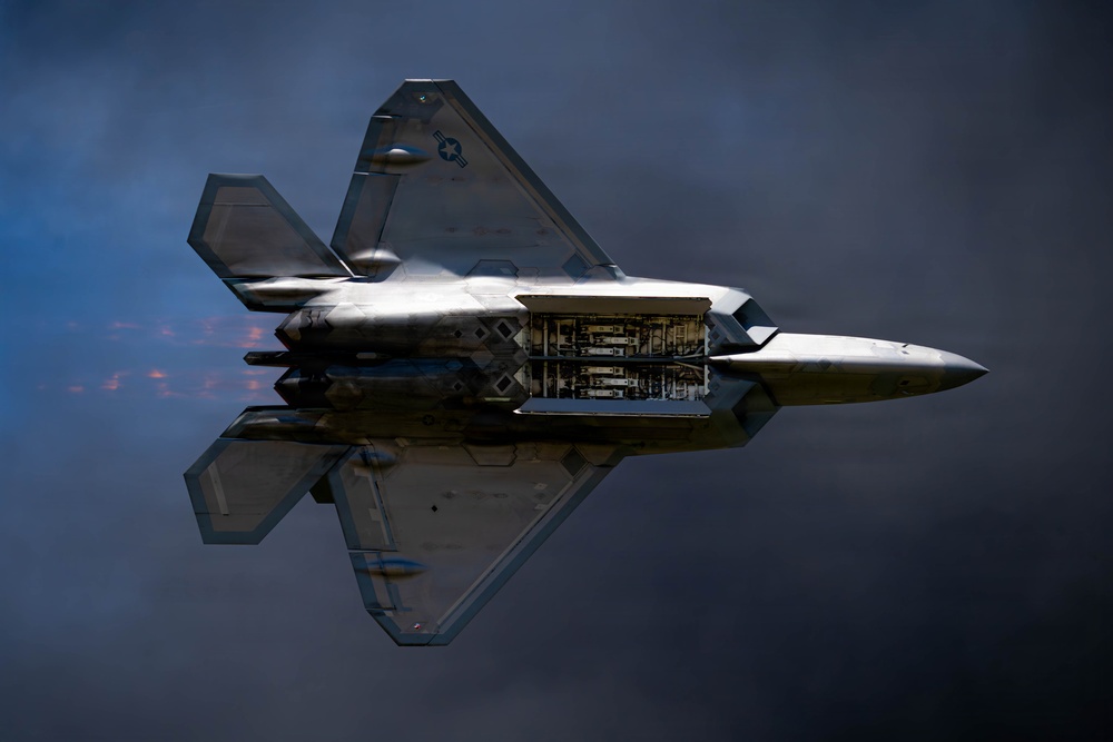 F-22 Raptor Aerial Demonstration Team performs at the Airpower Over Hampton Roads Airshow 2025