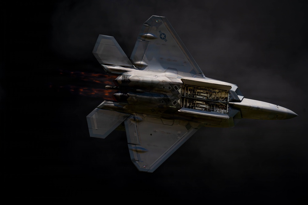 F-22 Raptor Aerial Demonstration Team performs at the Airpower Over Hampton Roads Airshow 2025