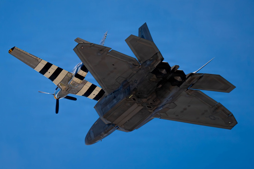 F-22 Raptor Aerial Demonstration Team performs at the Airpower Over Hampton Roads Airshow 2025