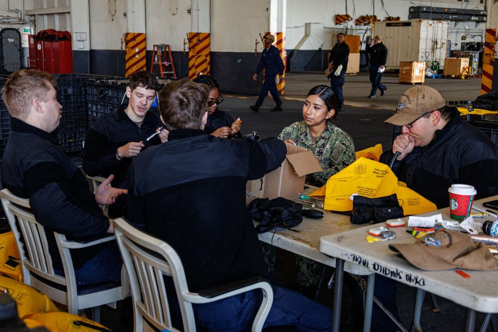 USS Theodore Roosevelt Sailors Conduct Maintenance