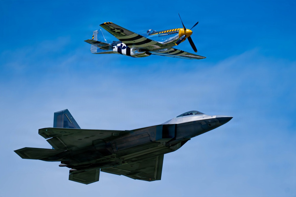 F-22 Raptor Aerial Demonstration Team performs at the Airpower Over Hampton Roads Airshow 2025