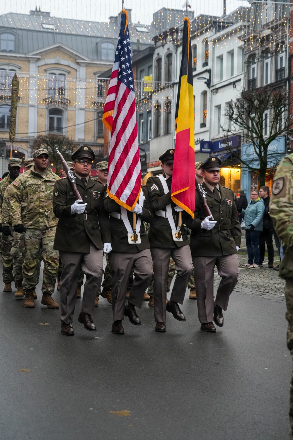 101st Airborne Division Soldiers Participate in the NUTS Parade During Bastogne 81