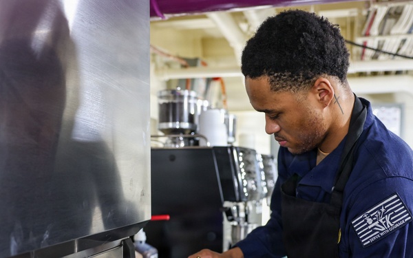 PCU JFK Sailors Support Shipboard Morale Through Onboard Coffee Service