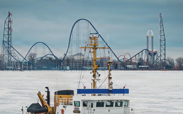 Coast Guard conducts ice breaking operations in the Great Lakes