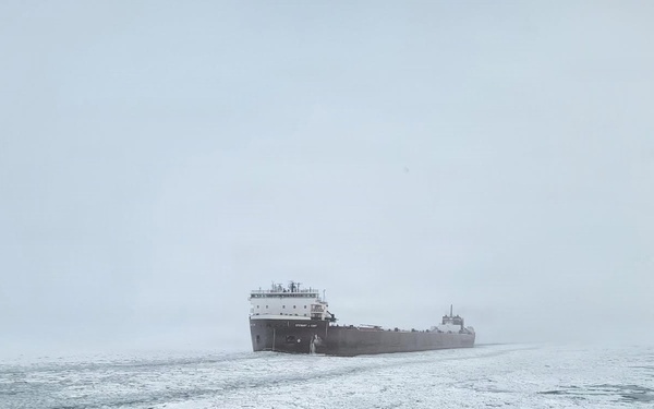 Coast Guard conducts ice breaking operations in the Great Lakes