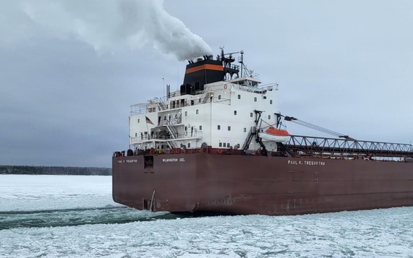 Coast Guard conducts ice breaking operations in the Great Lakes