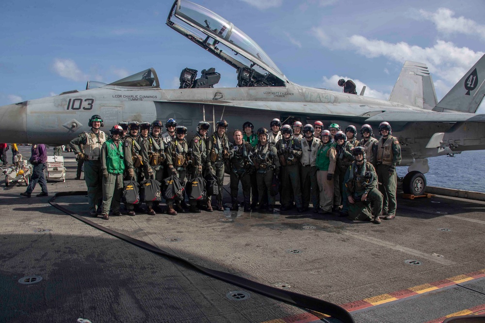 VFA 41 conducts change of command aboard Abraham Lincoln