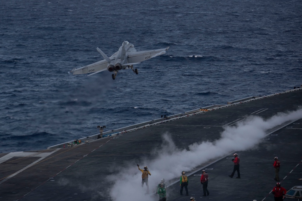 Abraham Lincoln conducts routine flight operations