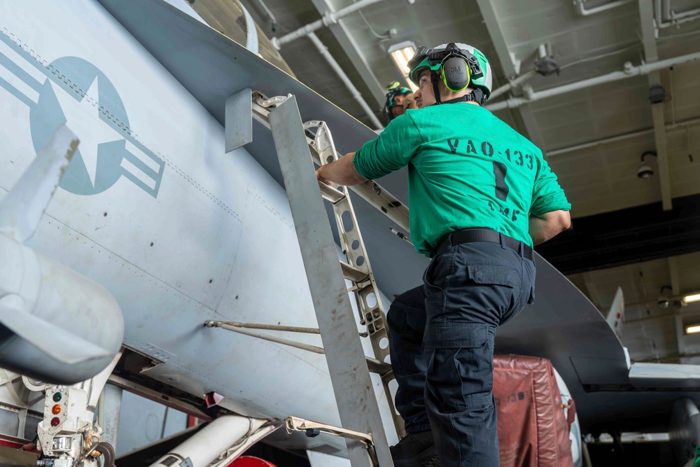 Abraham Lincoln conducts routine operations.