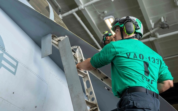 Abraham Lincoln conducts routine operations.