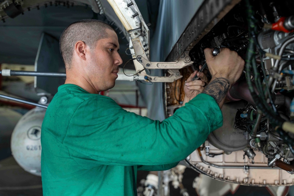 Abraham Lincoln conducts routine operations.