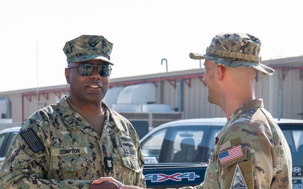 Fleet Compton visits SPACECENT personnel in the CENTCOM AOR