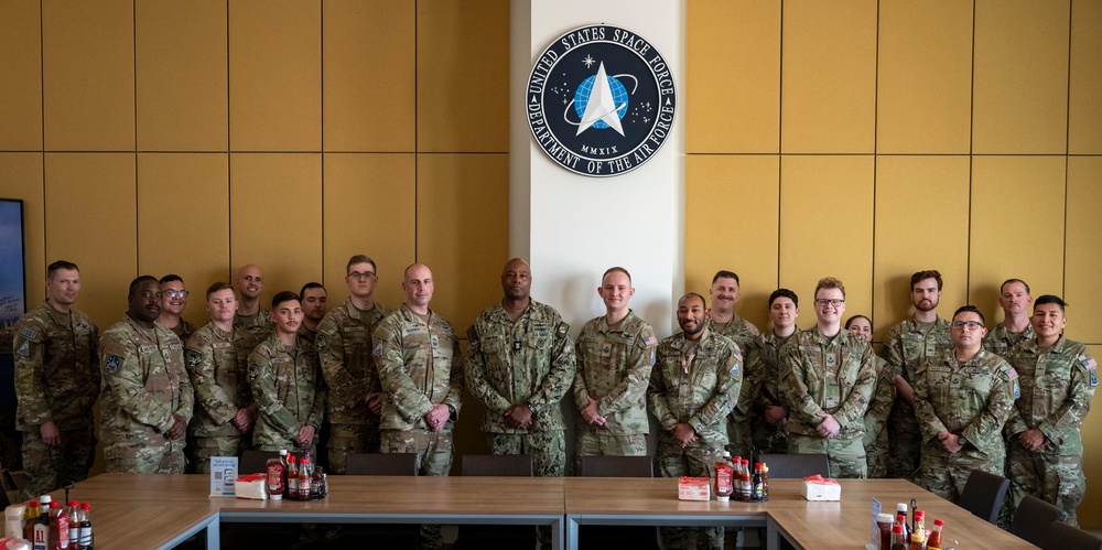 Fleet Compton visits SPACECENT personnel in the CENTCOM AOR