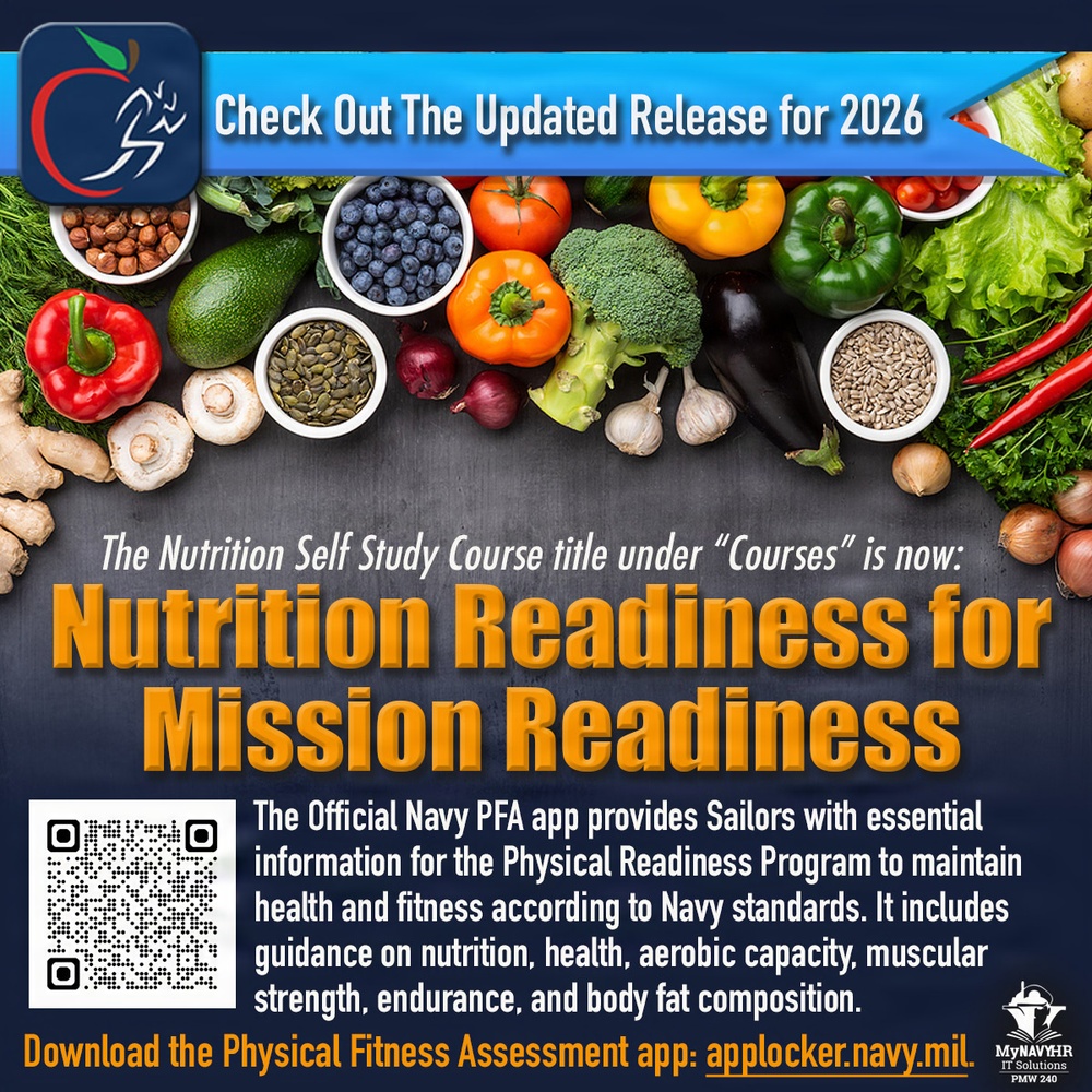 Physical Fitness Assessment (PFA) app - Nutrition Readiness