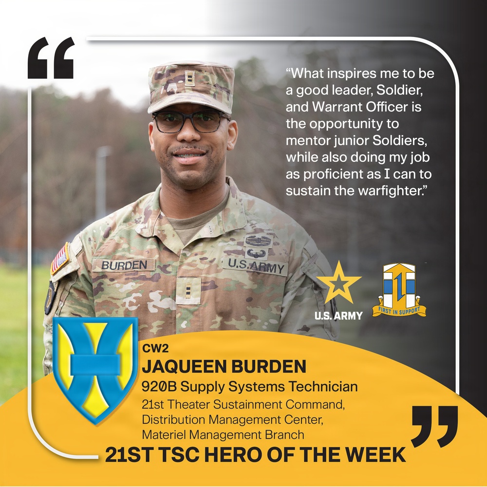 21st TSC Hero of the Week, CW2 Jaqueen Burden