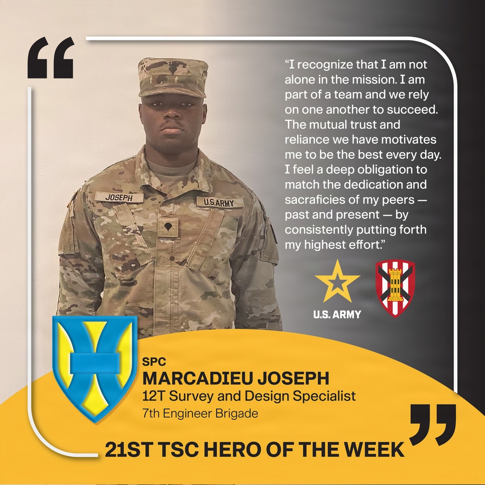 21st TSC Hero of the Week, Spc. Marcadieu Joseph