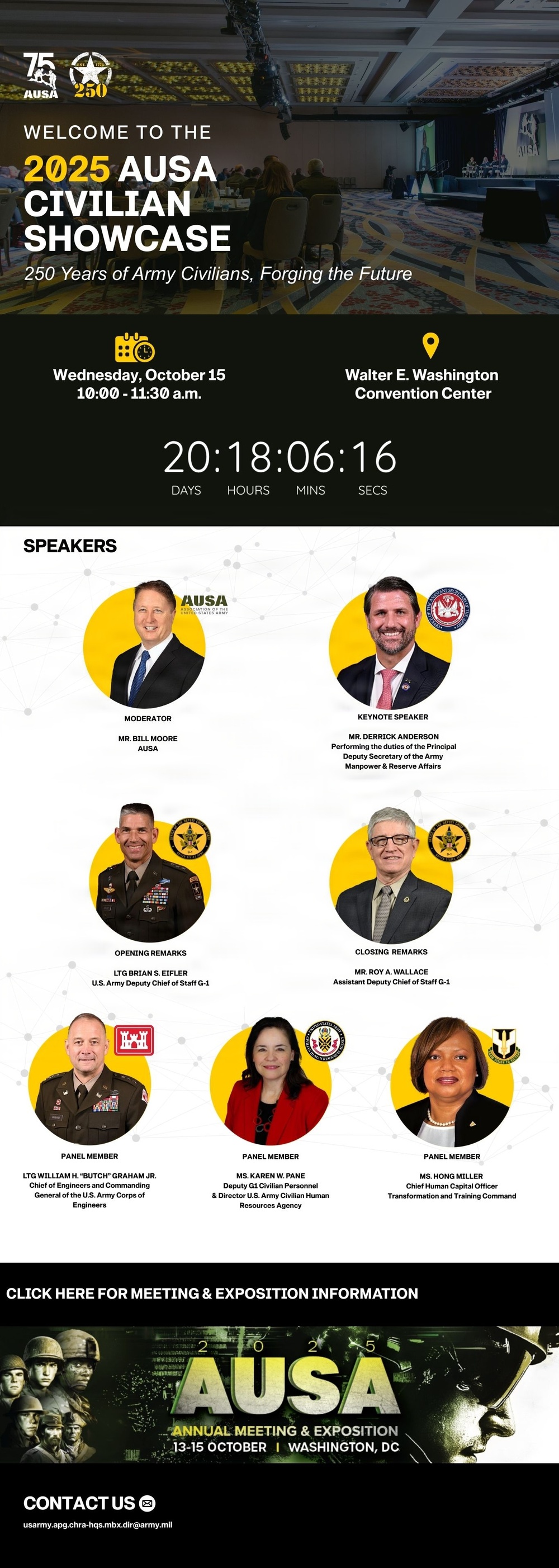 2025 AUSA Civilian Showcase: 250 Years of Army Civilians, Forging the Future