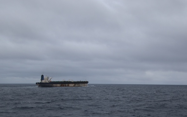 Coast Guard Cutter Munro monitors oil tanker Bella 1 in North Atlantic Ocean