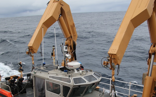 Coast Guard Cutter Munro monitors oil tanker Bella 1 in North Atlantic Ocean