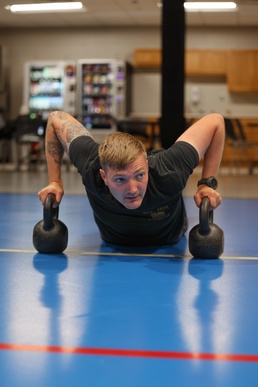 Soldier exercises during Holistic Health and Fitness course