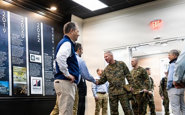 The Commandant, Gen. Eric M. Smith visits Ingalls Shipbuilding with SECNAV and CNO