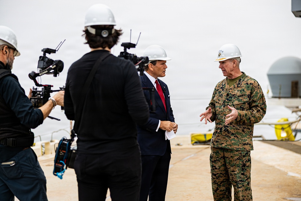 The Commandant, Gen. Eric M. Smith visits Ingalls Shipbuilding with SECNAV and CNO