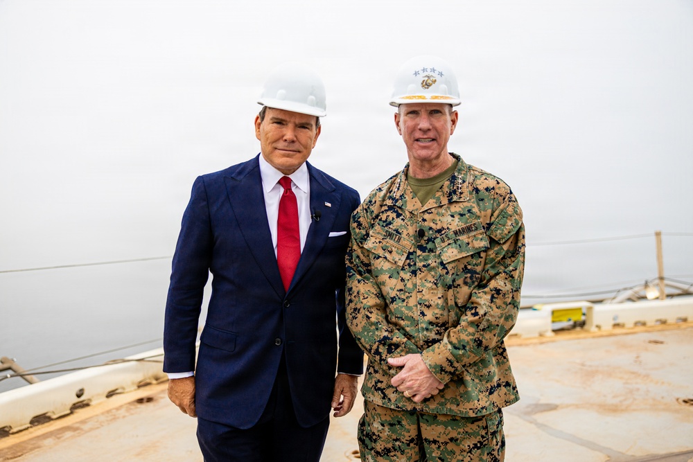 The Commandant, Gen. Eric M. Smith visits Ingalls Shipbuilding with SECNAV and CNO