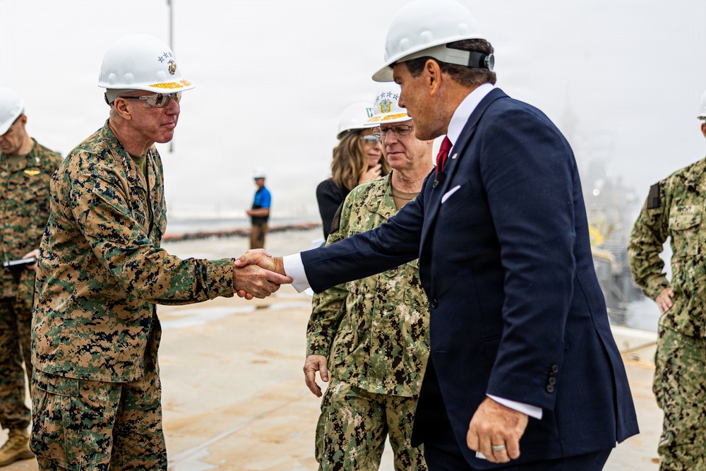 The Commandant, Gen. Eric M. Smith visits Ingalls Shipbuilding with SECNAV and CNO