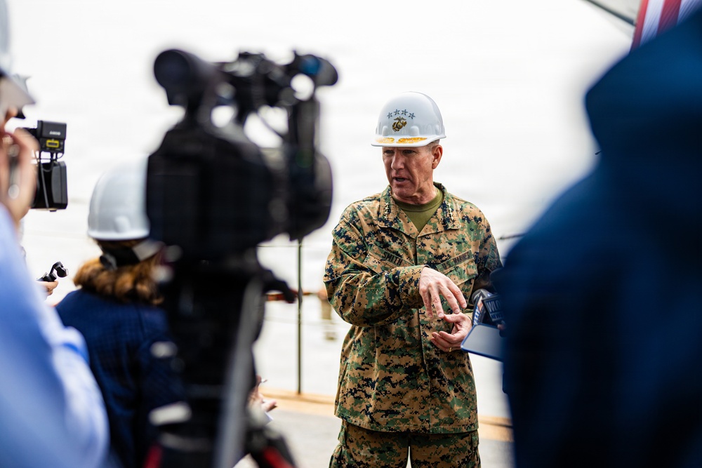 The Commandant, Gen. Eric M. Smith visits Ingalls Shipbuilding with SECNAV and CNO