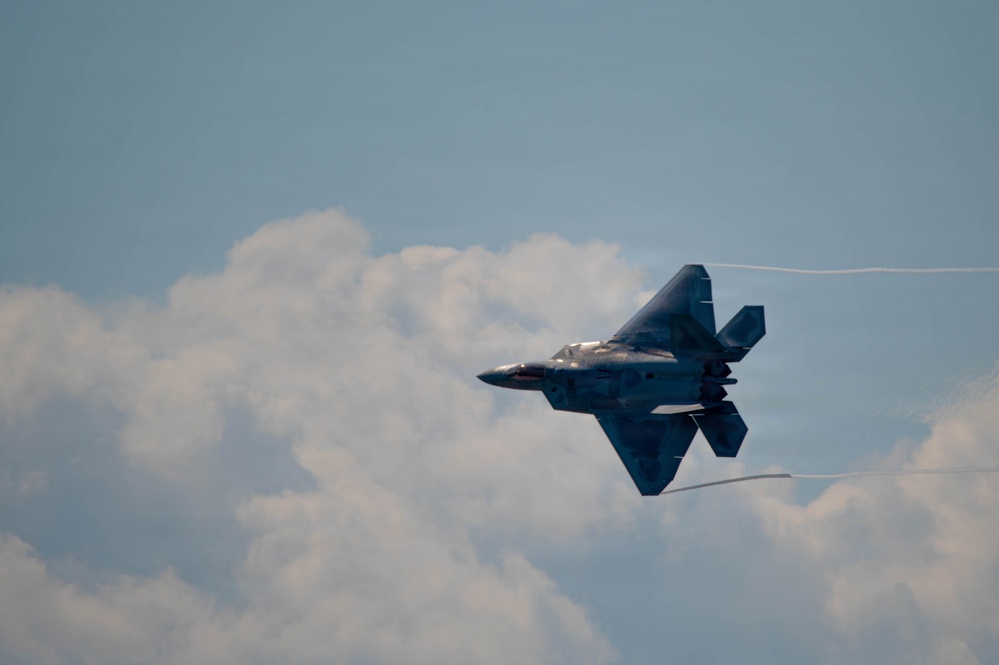 F-22 Raptor Aerial Demonstration Team performs at the Naval Air Station Oceana airshow 2025