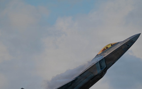 F-22 Raptor Aerial Demonstration Team performs at the Naval Air Station Oceana airshow 2025