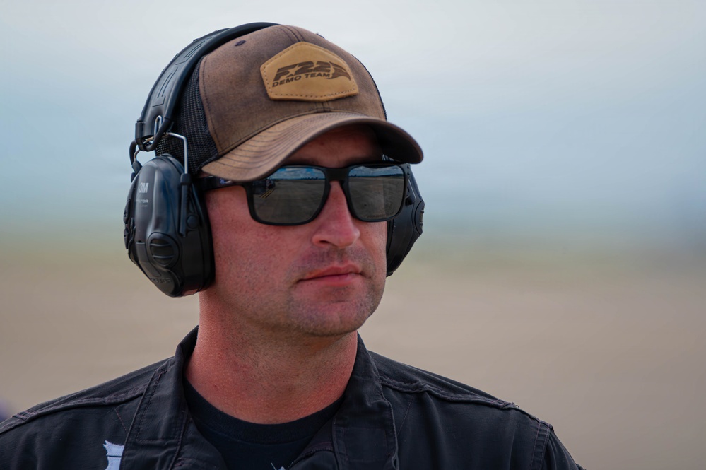 F-22 Raptor Aerial Demonstration Team performs at the Naval Air Station Oceana airshow 2025