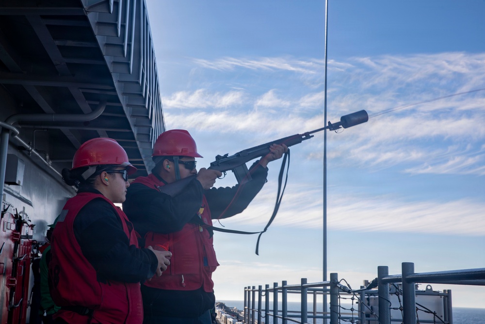 Makin Island Conducts FAS with Overseas Mykonos