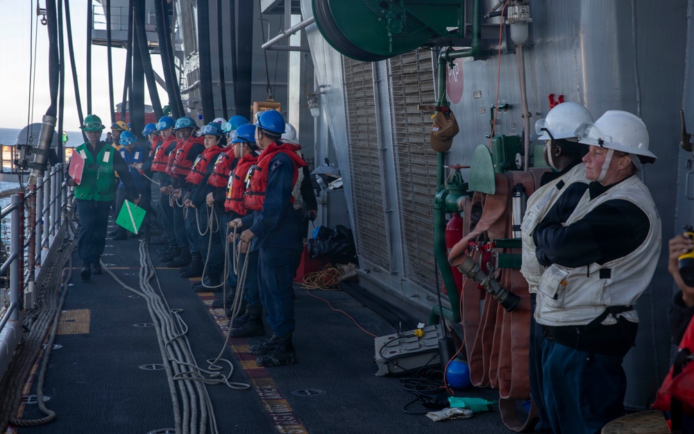 Makin Island Conducts FAS with Overseas Mykonos