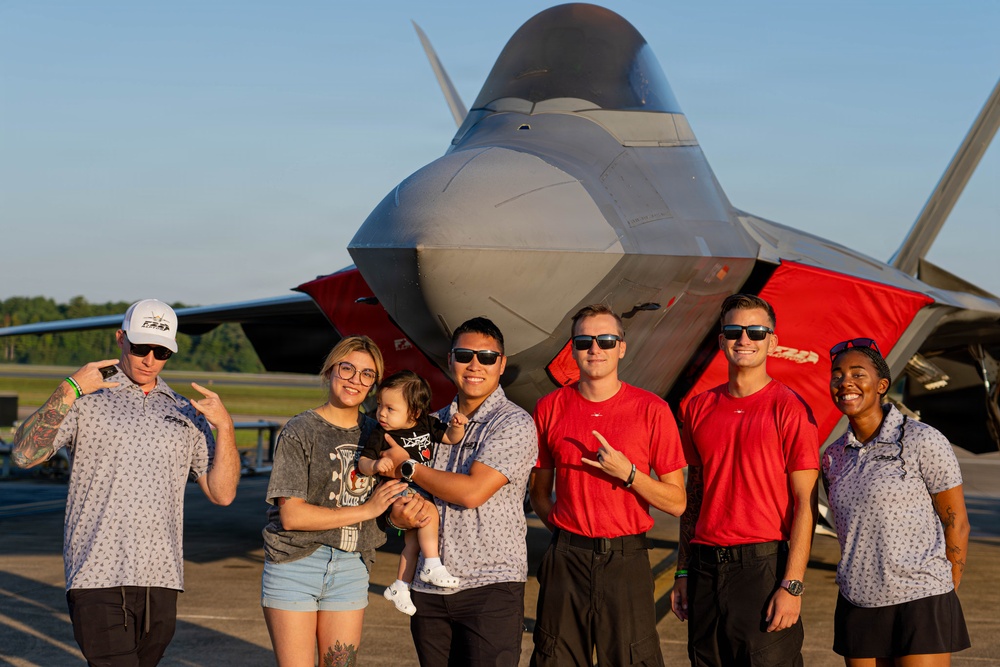 F-22 Raptor Aerial Demonstration Team performs at the Naval Air Station Oceana airshow 2025