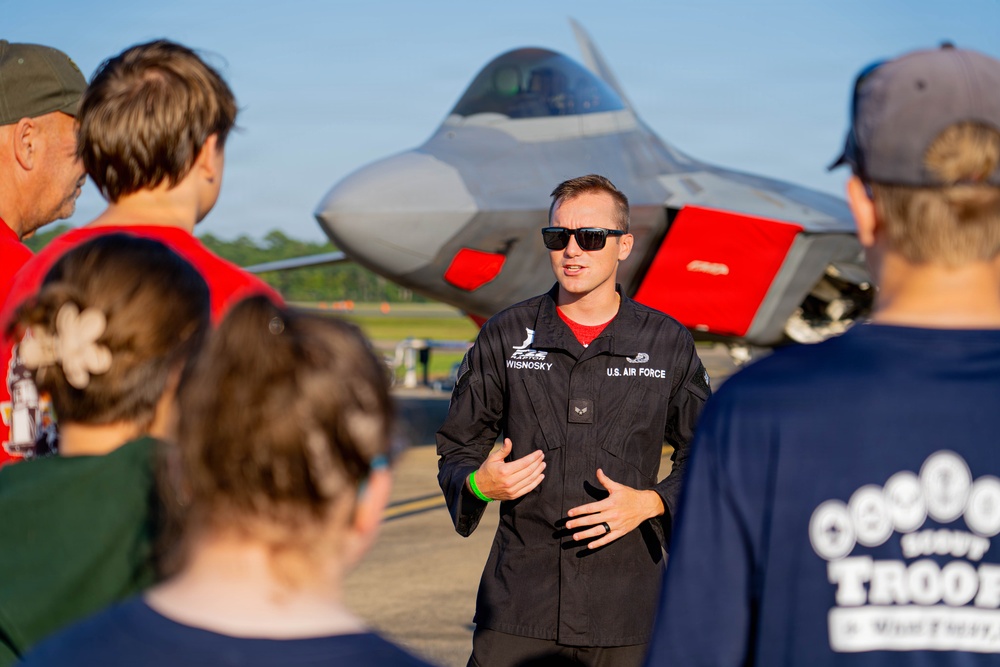 F-22 Raptor Aerial Demonstration Team performs at the Naval Air Station Oceana airshow 2025