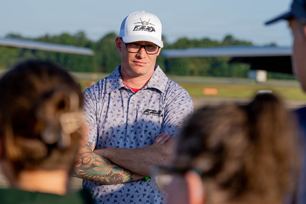 F-22 Raptor Aerial Demonstration Team performs at the Naval Air Station Oceana airshow 2025