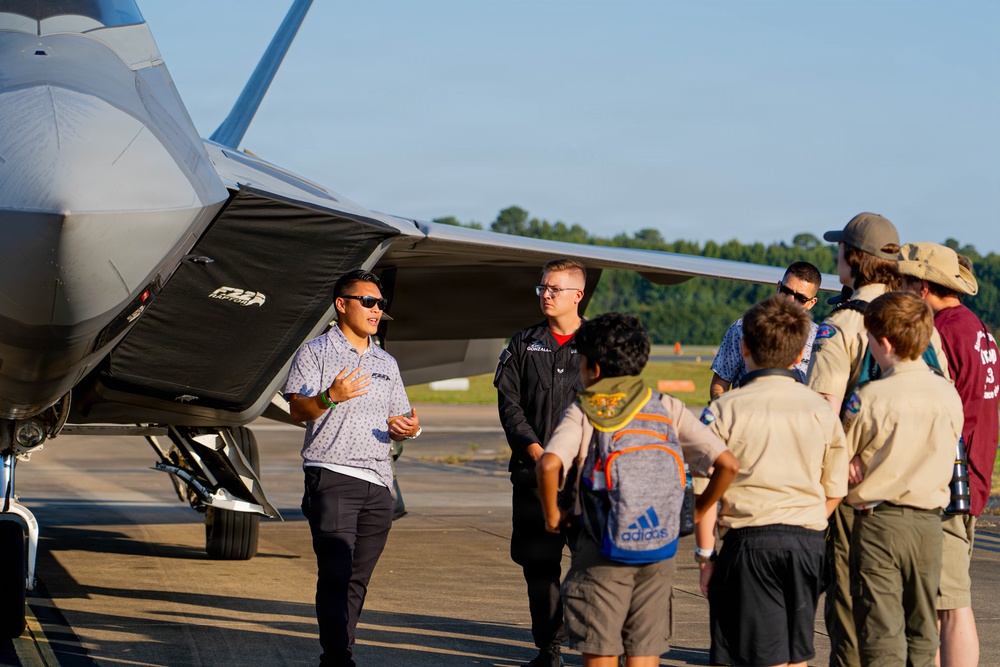 F-22 Raptor Aerial Demonstration Team performs at the Naval Air Station Oceana airshow 2025