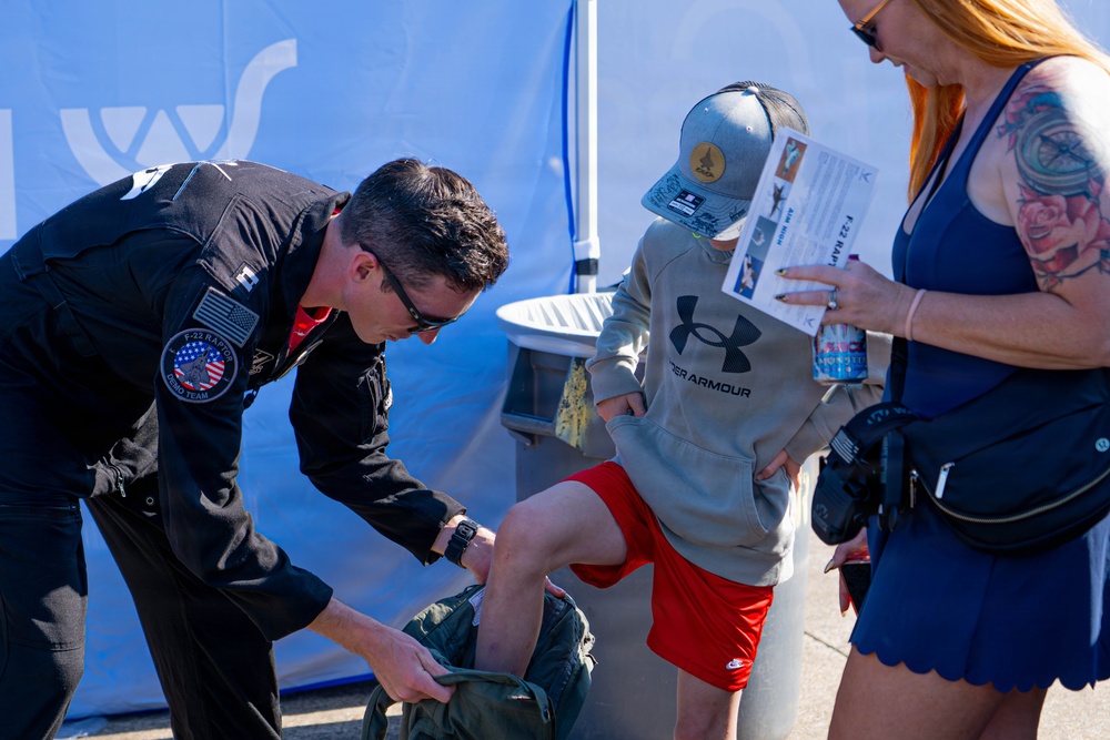 F-22 Raptor Aerial Demonstration Team performs at the Naval Air Station Oceana airshow 2025