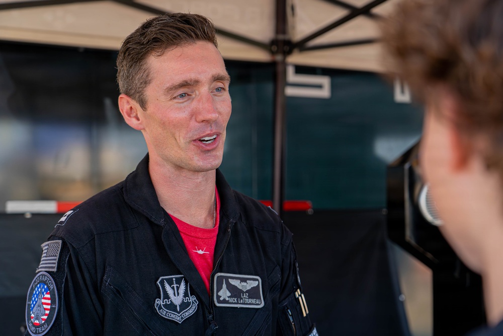 F-22 Raptor Aerial Demonstration Team performs at the Naval Air Station Oceana airshow 2025