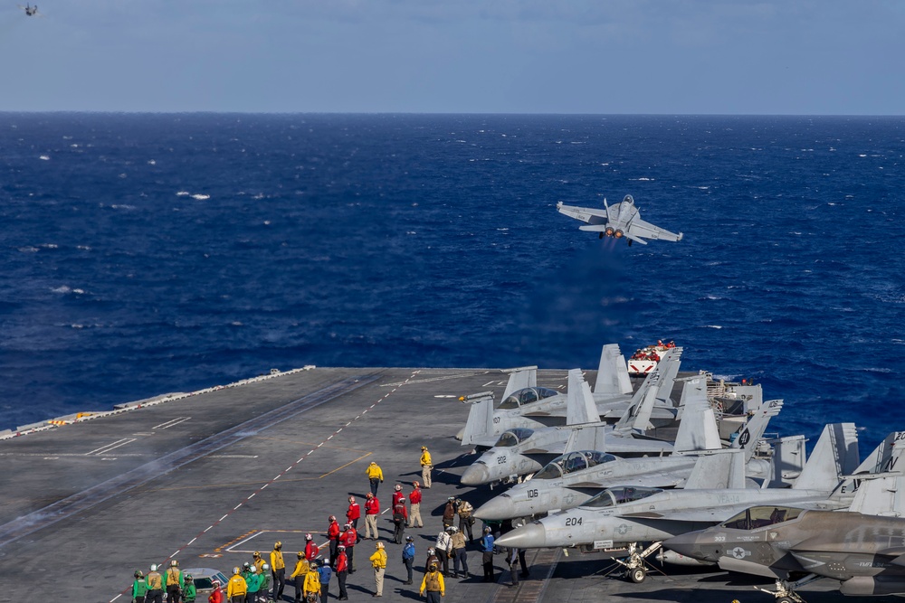 Abraham Lincoln conducts routine flight operations