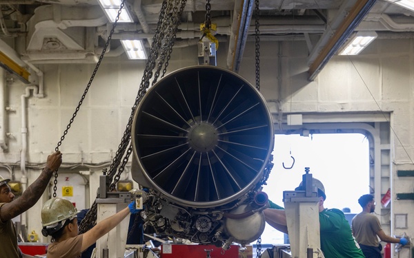 Abraham Lincoln conducts routine aircraft maintenance