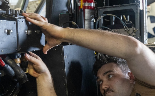 Abraham Lincoln conducts routine aircraft maintenance
